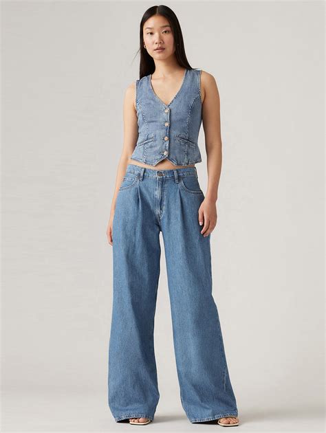 Women's Blue Baggy Dad Wide Leg Fit Low Rise Jeans – Levis India Store