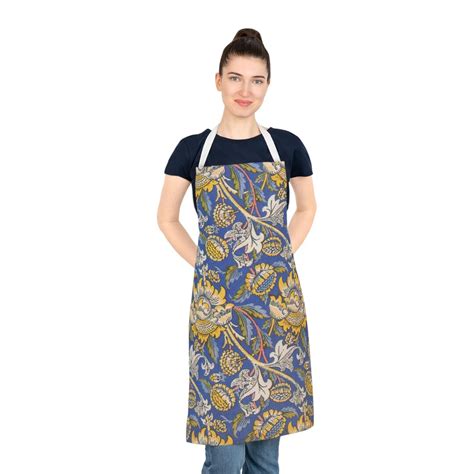 William Morris "wey" Apron | Vintage Floral Kitchen Apron, Arts and Crafts Style, Elegant ...