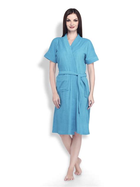 Sanddune Women Bathrobe |100% Terry Cotton Shower Gown | Half Sleeve ...