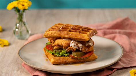 Fried Chicken And Waffles Sandwich