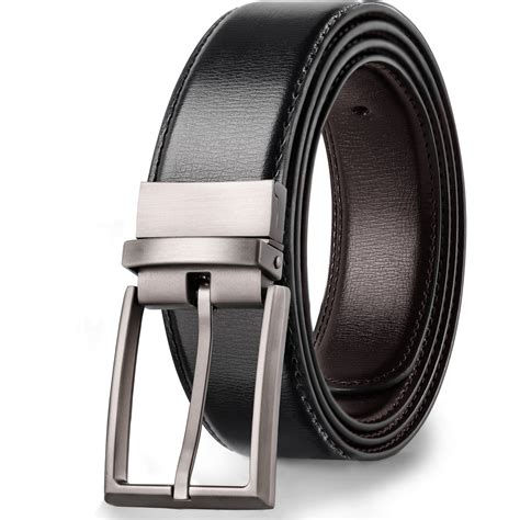 "Maikun Men's Reversible Leather Belt, Casual Dress, Fit for Waist 32 ...