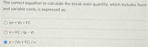 Image result for Break-Even Quantity Example