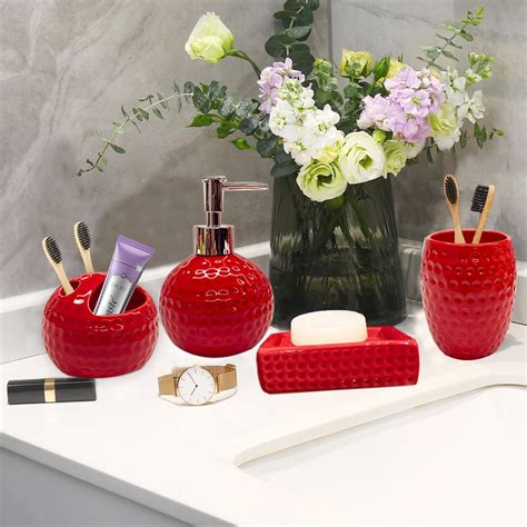 Bright Red And Cream Bathroom Accessories 70 Gorgeous Bathroom Tile