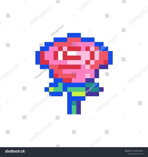 Pixel Art Rose Icon Vector Pixel Stock Vector (Royalty Free) 2400816041 ...