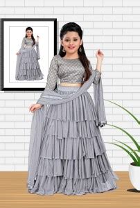 R&H COMAPANY Girls Lehenga Choli Ethnic Wear Checkered Lehenga, Choli ...