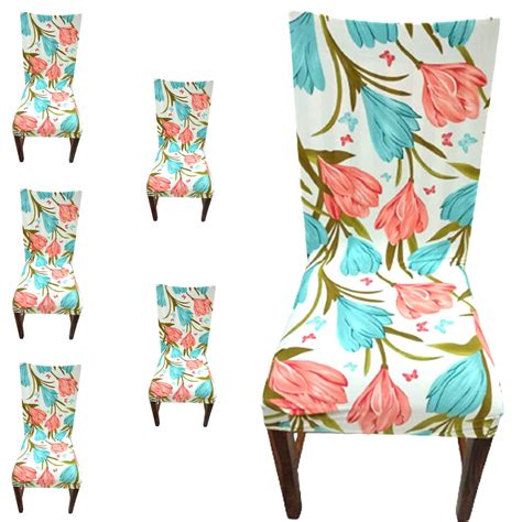 Crudly Elastic Chair Cover Stretchable Washable Dining Chair Cover ...