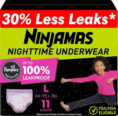 Amazon.com: Goodnites Girls' Nighttime Underwear, Size XXL (120-165 lbs), 8 Ct, Packaging May Vary