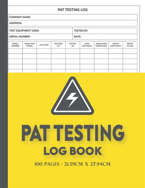 Buy Pat Testing Log Book: Portable Appliance Testing Certificate, PAT ...