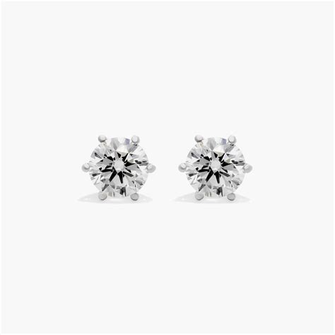 14K White Gold Six Prong Wire Basket Diamond Stud Earrings (0.50 CTW ...