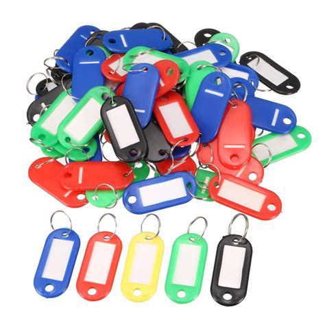 Unique Bargains Multicolor Plastic Name Tag Badge Clip Holder Key Chain ...
