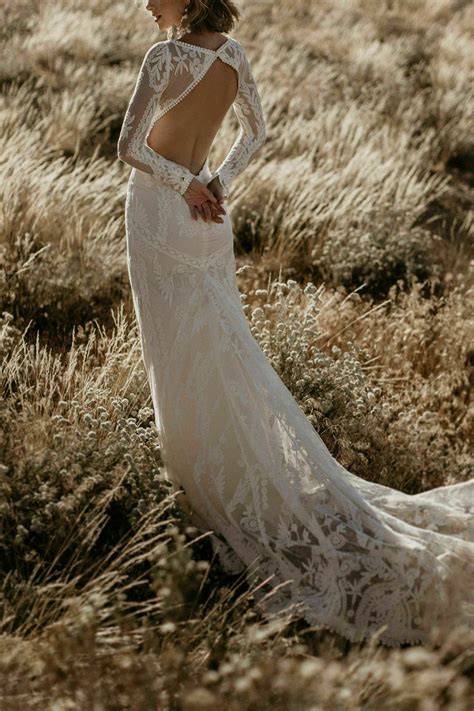 Backless Boho Wedding Dress
