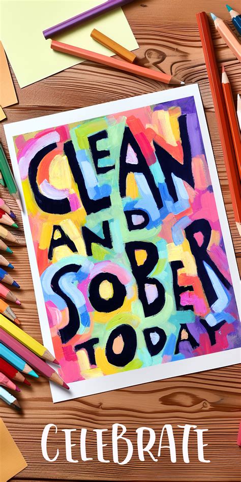 Clean and Sober - 12 Step Poster AA, NA Recovery Sobriety Gift Wall art ...