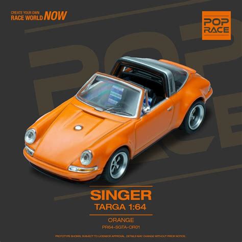 Pop Race 1:64 Scale Porsche 911 (964) Singer Targa Orange – Mobile ...