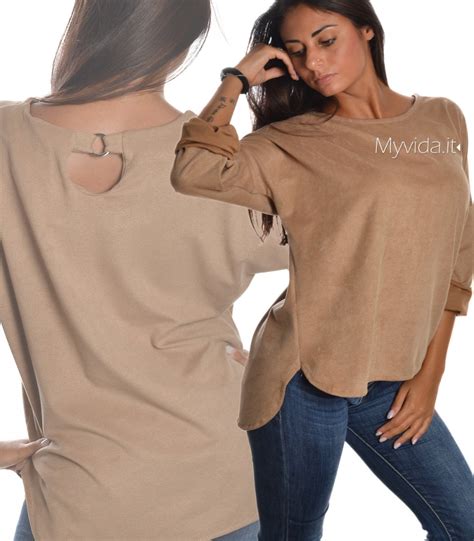 Maglia asimmetrica donna scollo posteriore anello | Open shoulder tops ...