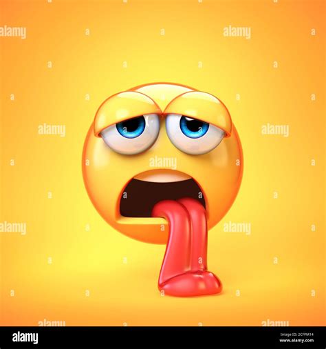 Exhausted emoji isolated on yellow background, tired emoticon 3d ...