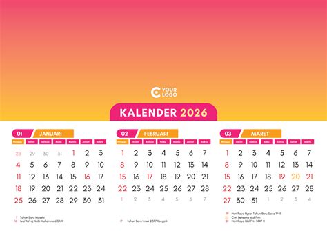 Kalender Tahun 2026 Landscape Design Modern Geometris | Bikinin
