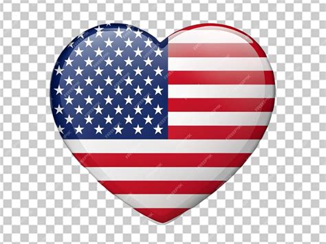 Premium PSD | Flag of the united states of america in heart shape on a ...