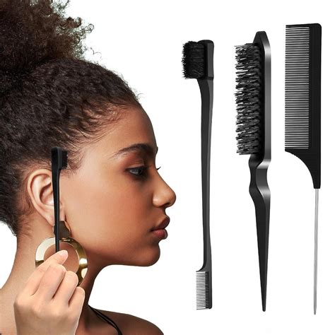 Amazon.com: Patelai 3 Pcs Hair Brush Set - Slick Back Styling Brush ...