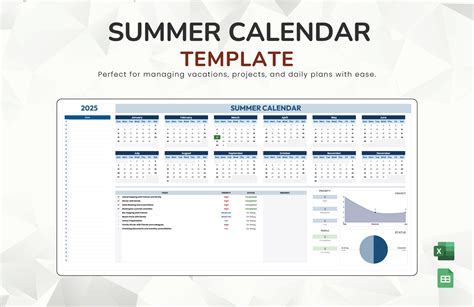 Summer Calendar Template in Excel, Google Sheets - Download | Template.net