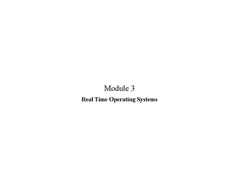 M3 - Real Time Operating Systems Overview and Key Concepts - Studocu