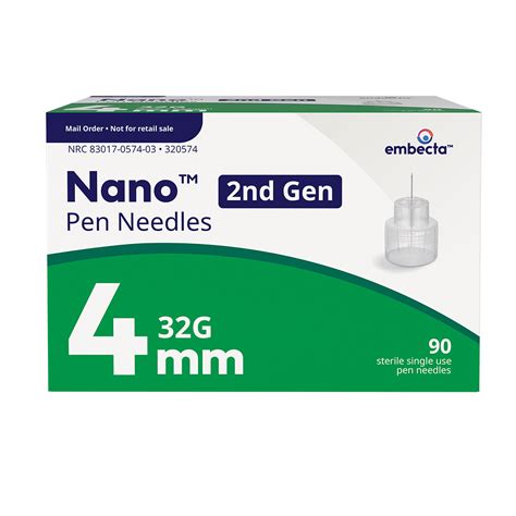 BD Nano 2nd Gen Pen Needles - 32G 4mm, Box of 90