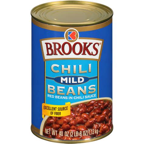 Brooks Chili Beans, Canned Red Beans in Chili Sauce, Mild Flavor, 40 oz ...