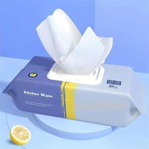 Disposable Kitchen Wet Tissues, 80 Packs, Strong Decontamination ...