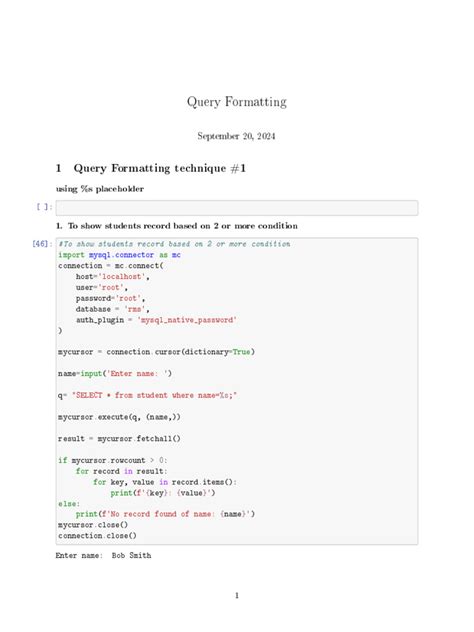 Formatting a Query 的图像结果