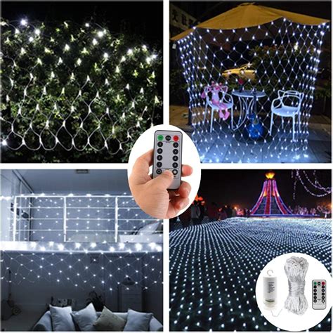 Battery Operated 200 LED Net Lights w/Remote & Timer, 3 X 2 Meters ...