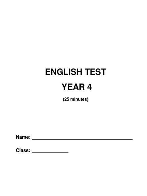 Image result for English Level 4 Test