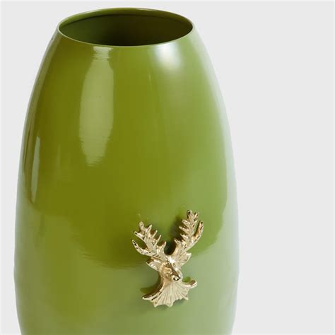 Buy Splendid Metal Reindeer Oval Vase from Home Centre at just INR 1399.0