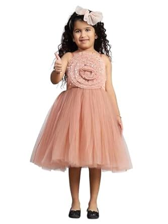 Buy Toy Balloon Kids Brown Girls Knee Length Dress at Amazon.in