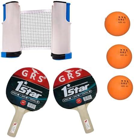 Buy GRS Table Tennis Set with Two Racket with Three 40+ ABS Balls and ...