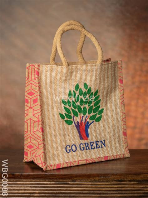 Go Green - Eco Friendly Jute Bag - WBG0088 – Wedtree