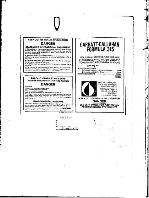 Fillable Online U.S. EPA, Pesticide Product Label, GARRATT-CALLAHAN ...