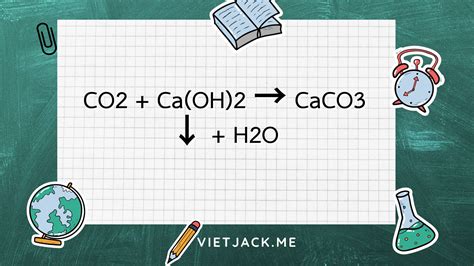 Phản ứng CO2 + Ca(OH)2 → CaCO3 ↓ + H2O | CO2 + Ca(OH)2 dư (tỉ lệ 1:1)