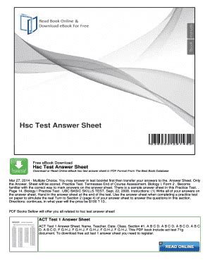 Fillable Online Hsc Test Answer Sheet - nocRead.Com Fax Email Print ...
