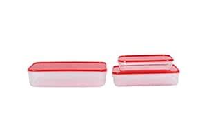 Buy All Time Plastics Polka Container Set, 3-Pieces, 4.75 litres, Red ...