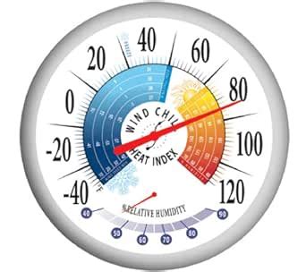 Springfield 90078 Round 13.25inch Outdoor Thermometer with Wind Chill ...