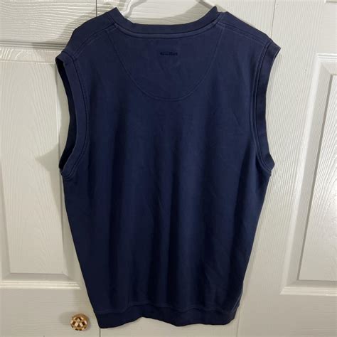 Vintage BOLLÉ GOLF mens navy sweater vest. Mens size... - Depop