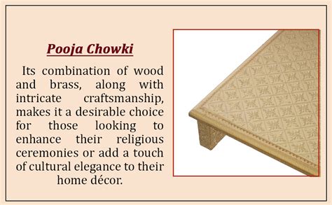Webelkart Wooden Brass Fitted Golden Rajwadi Chowki/Patla/Pooja Chowki ...