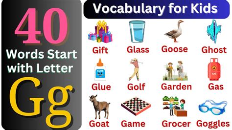 Letter G Words for Kids | G Letter Words | English Vocabulary | English ...
