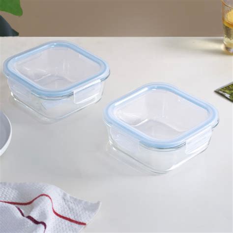 Airtight Glass Lunch Box Set Of 2 800ml Online - Premium Lunch Box ...