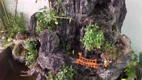 自制一盆假山盆景，层层堆叠，小桥流水潺潺，意境优美！,生活,园艺,好看视频