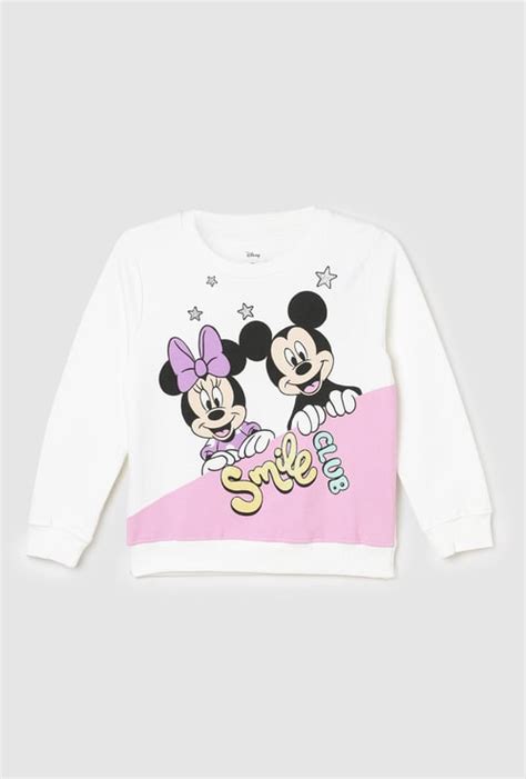 Girls Mickey Mouse Printed Sweatshirt