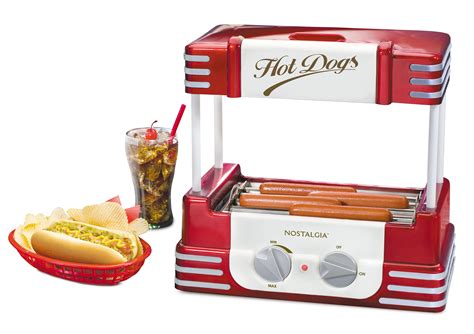 Nostalgia HDR8RR Hot Dog Roller and Bun Warmer, 8 Hot Dog and 6 Bun ...