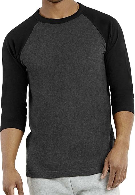 Amazon.com: Men's Raglan Baseball Tee Shirt - Casual T-Shirts,01,S,Blk ...