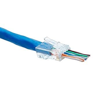 trueCABLE Cat6A Extra Large RJ45 Pass Through Connectors, Staggered ...
