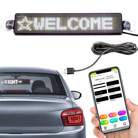 Leadleds Bluetooth LED Car Sign Smartphone Programmable Scrolling ...