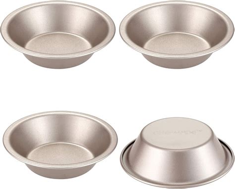 CHEFMADE Mini Pie Pan Set, 5-Inch 4Pcs Non-Stick Round Bread and Meat ...